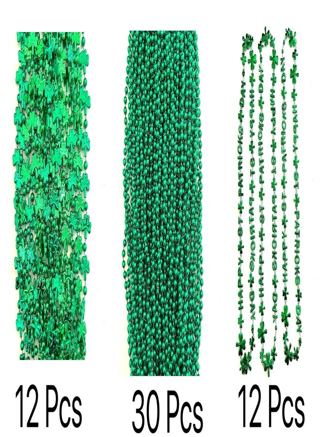 GZYSSL 72 Pcs St. Patrick's Day Bead Necklaces Bulk Green St. Patrick's Shot Glass Bead Necklaces St. Patrick's Clover Beads Decoration - Image 5
